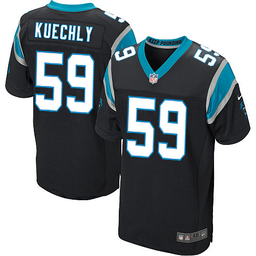 Men's Elite Luke Kuechly Nike Jersey Black Home - #59 NFL Carolina Panthers